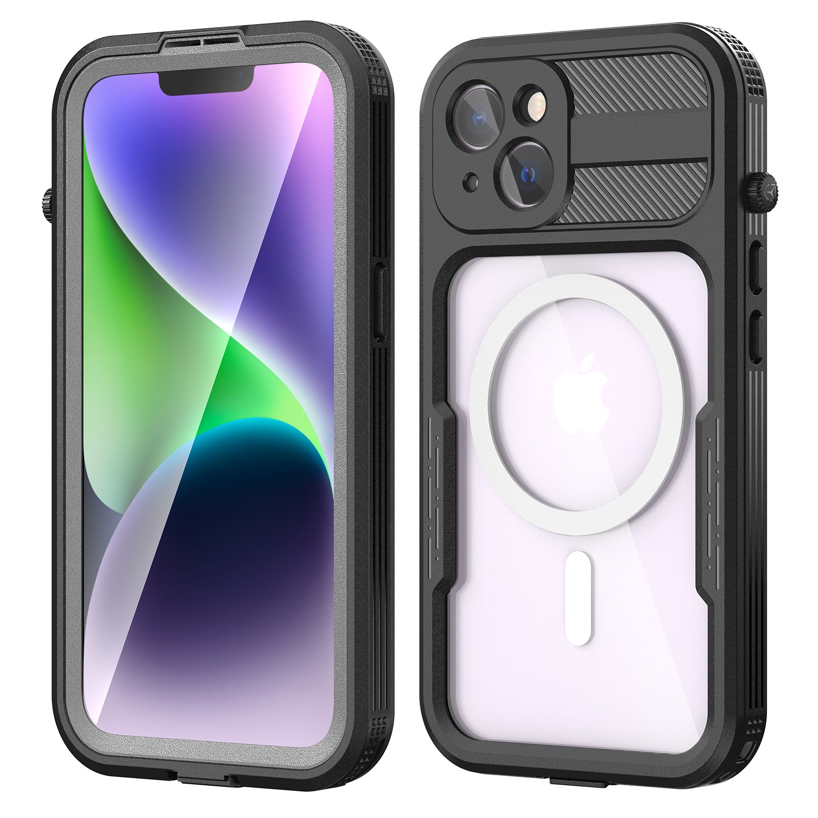 SHELLBOX IP68 Waterproof Case for iPhone 14 Compatible with MagSafe PC+TPU Transparent Back Phone Cover SHELLBOX IP68 Waterproof Case for iPhone 14 Compatible with MagSafe PC+TPU Transparent Back Phone Cover